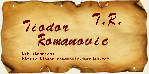 Tiodor Romanović vizit kartica